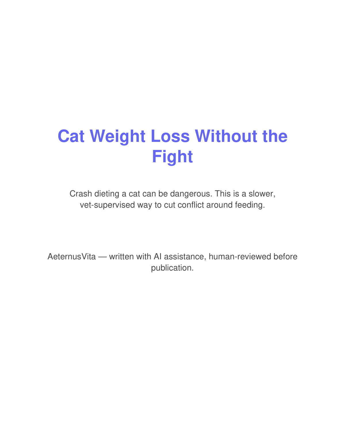 Preview page from Cat Weight Loss Without the Fight