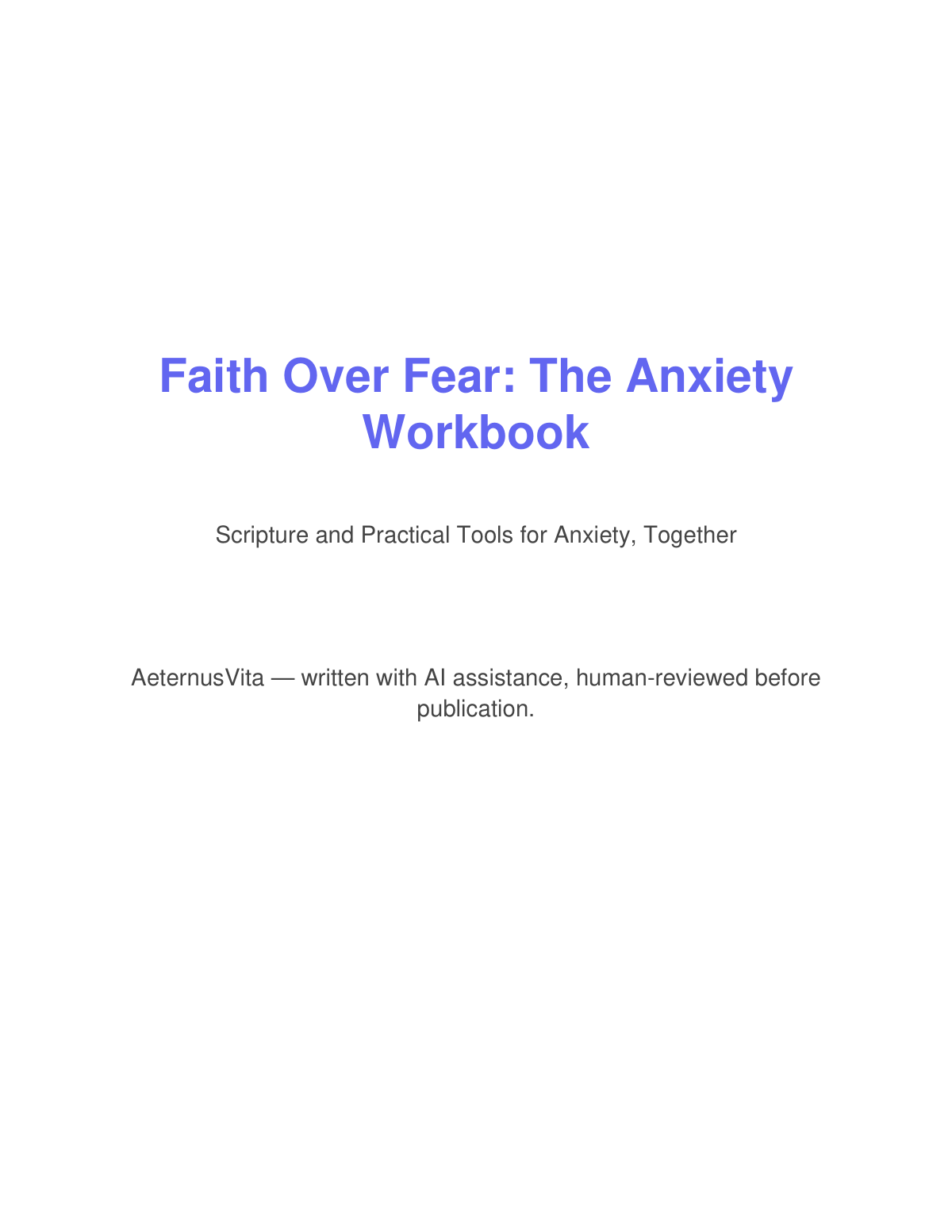 Preview page from Faith Over Fear: The Anxiety Workbook