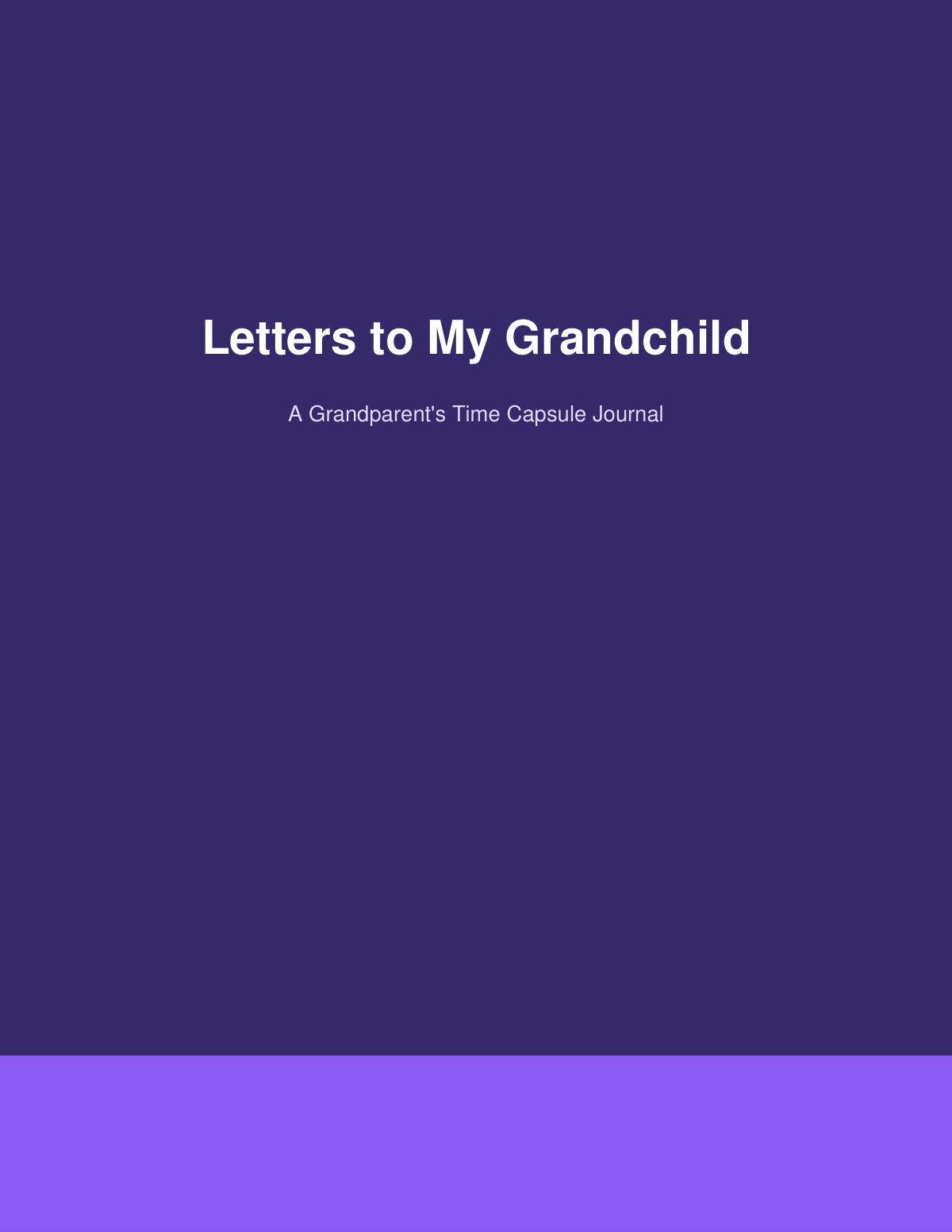 Preview page from Letters to My Grandchild: A Grandparent's Time Capsule Journal