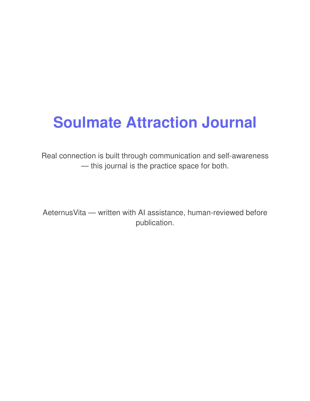 Preview page from Soulmate Attraction Journal