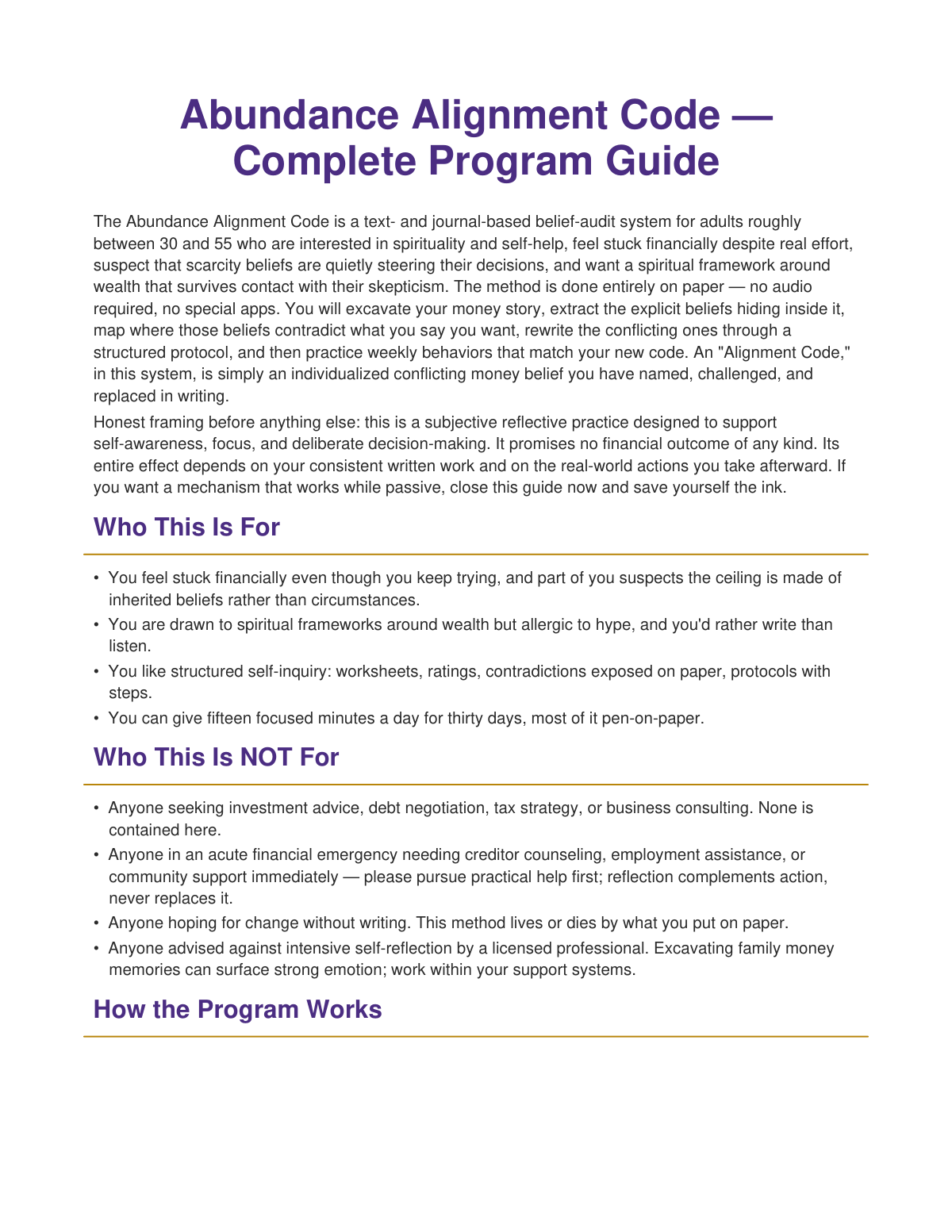 Preview page from The Abundance Alignment Code