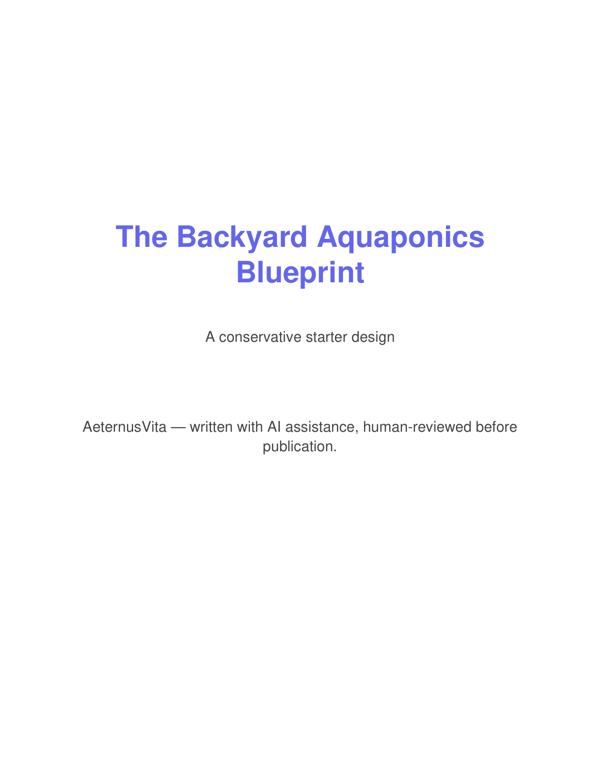 Preview page from The Backyard Aquaponics Blueprint