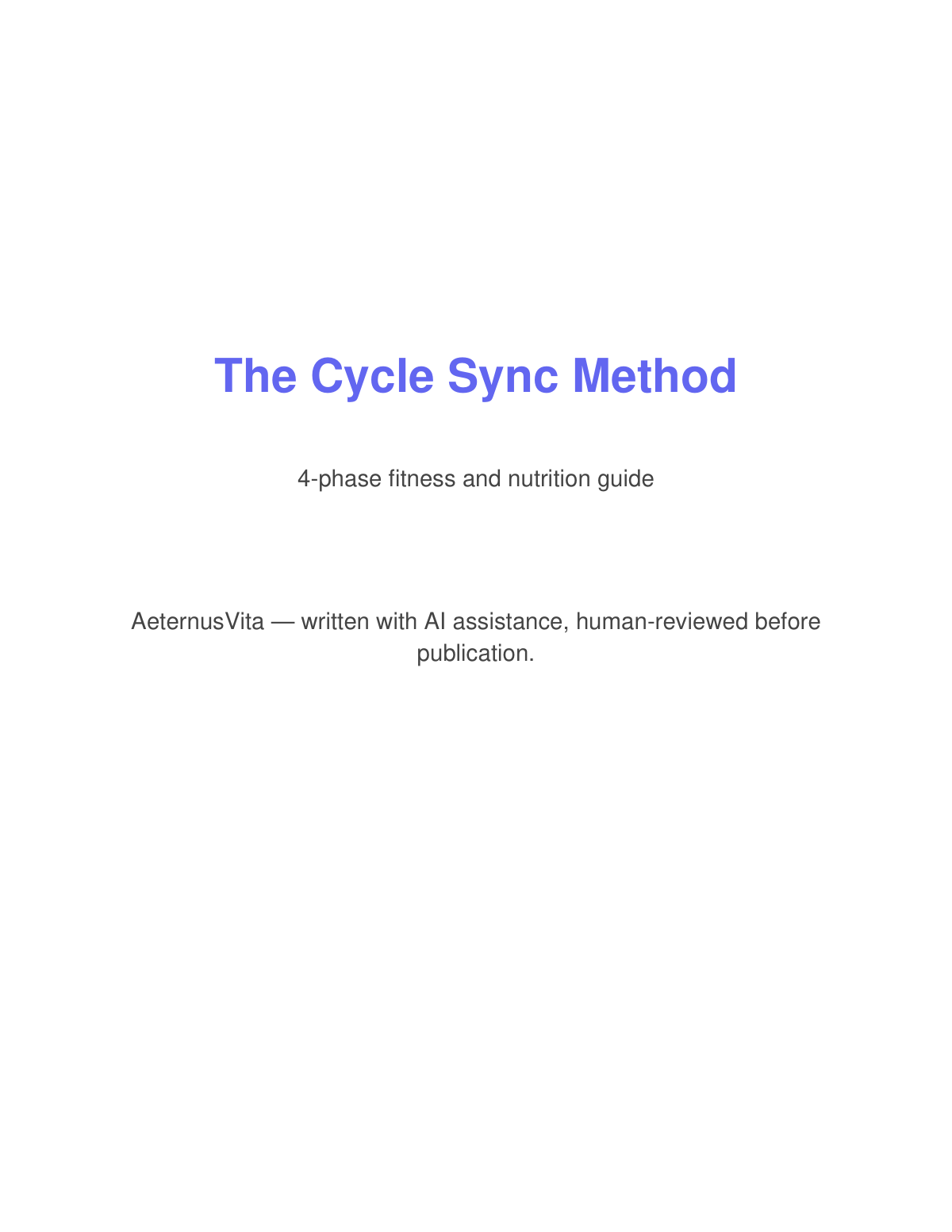 Preview page from The Cycle Sync Method