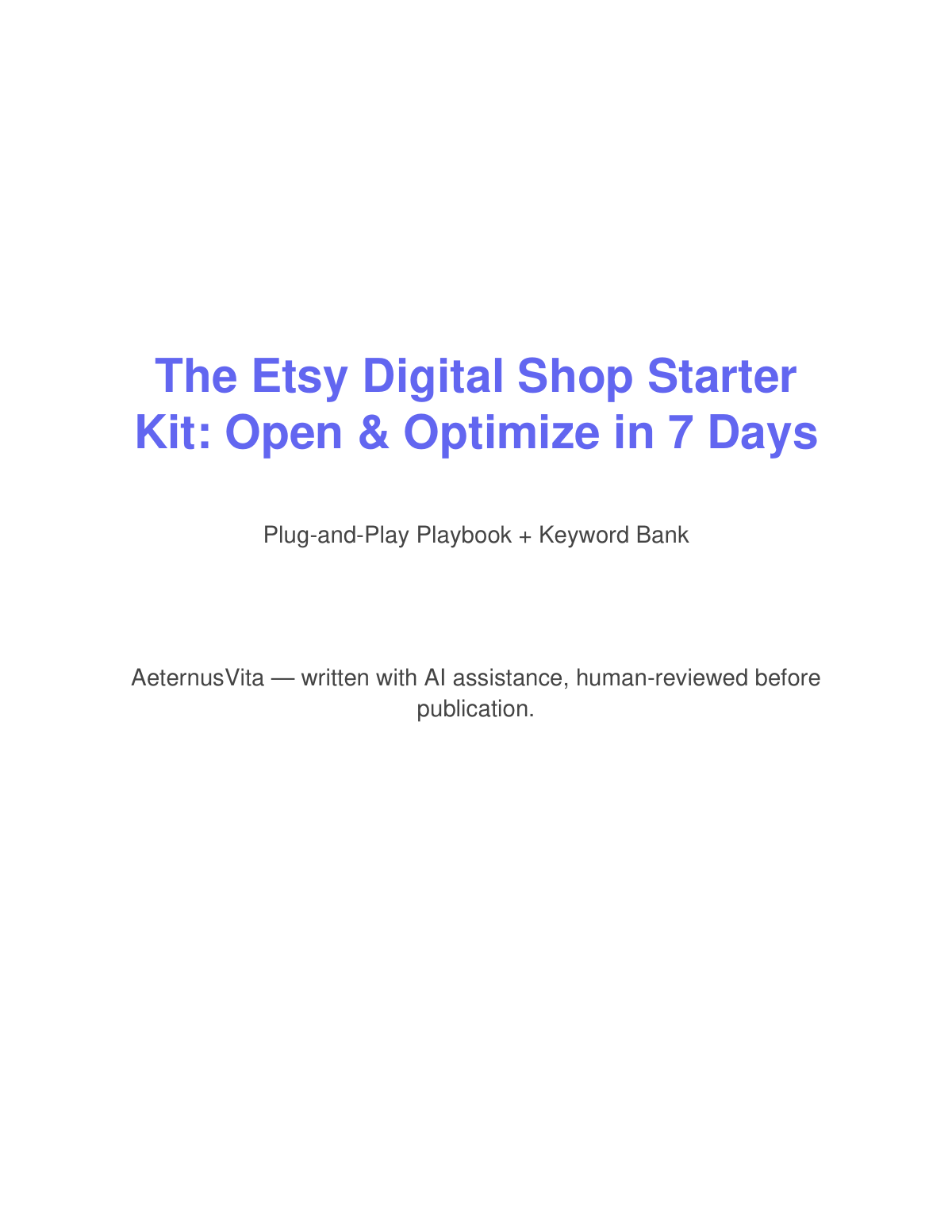 Preview page from The Etsy Digital Shop Starter Kit: Open & Optimize in 7 Days