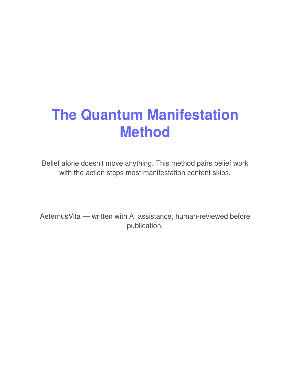 Preview page from The Quantum Manifestation Method