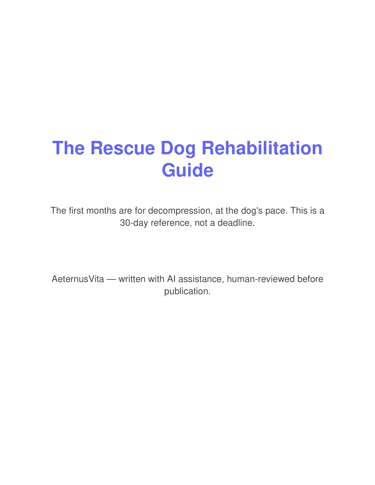 Preview page from The Rescue Dog Rehabilitation Guide