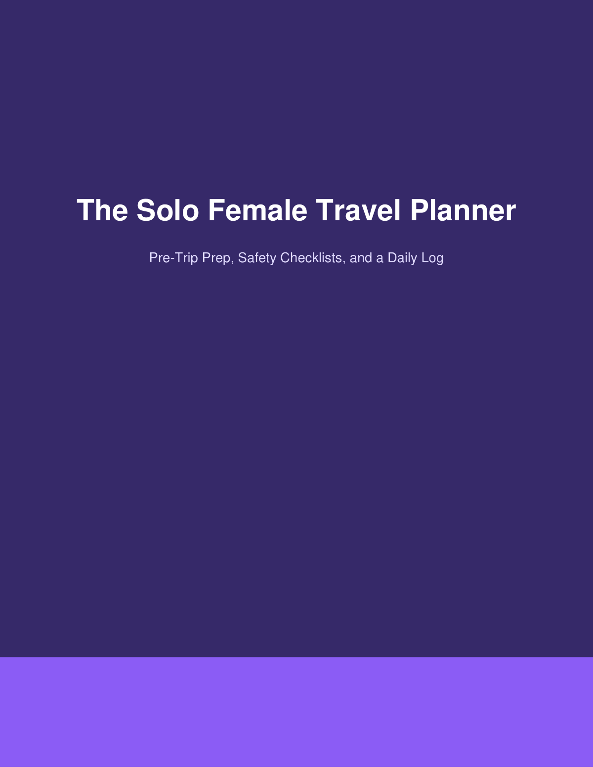 Preview page from The Solo Female Travel Planner