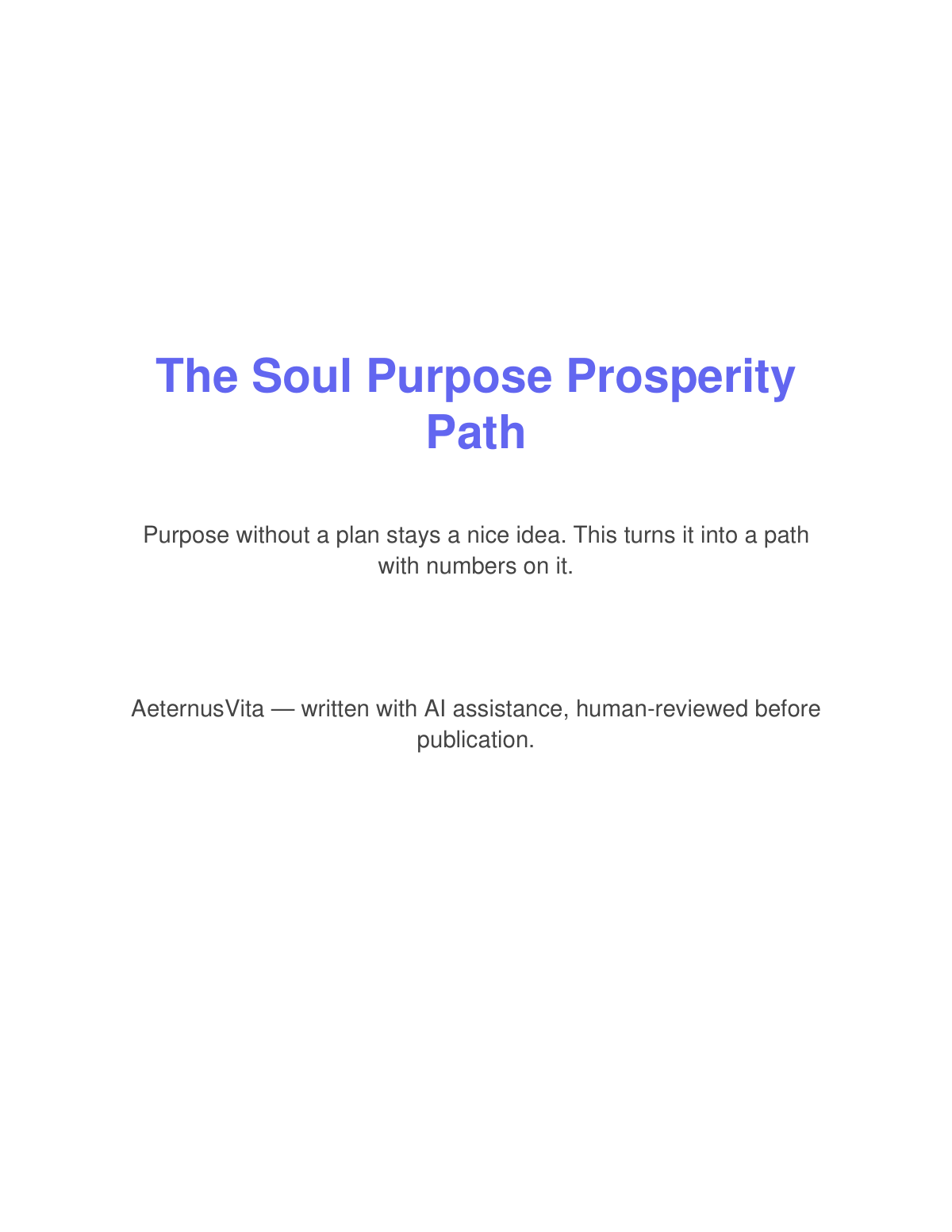 Preview page from The Soul Purpose Prosperity Path