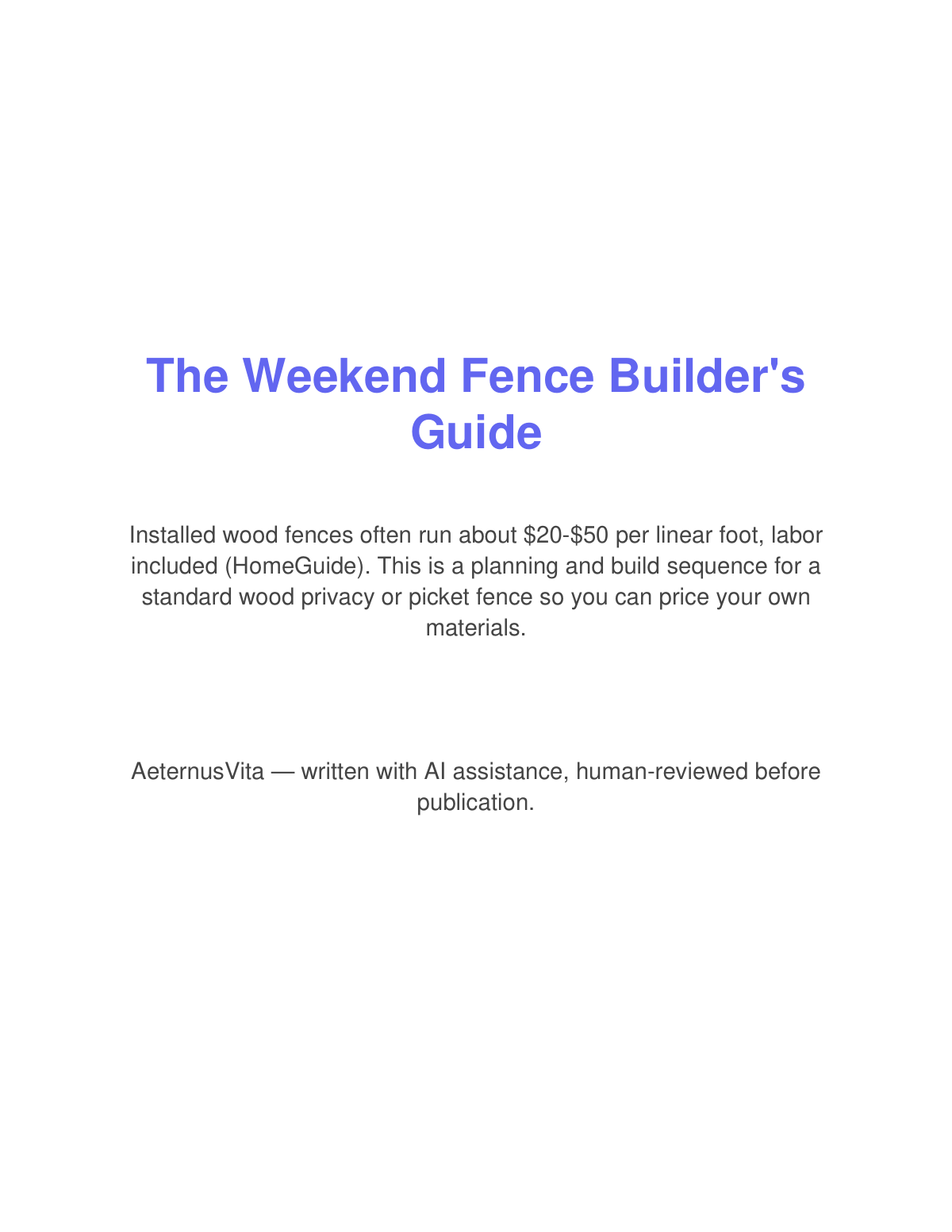 Preview page from The Weekend Fence Builder's Guide